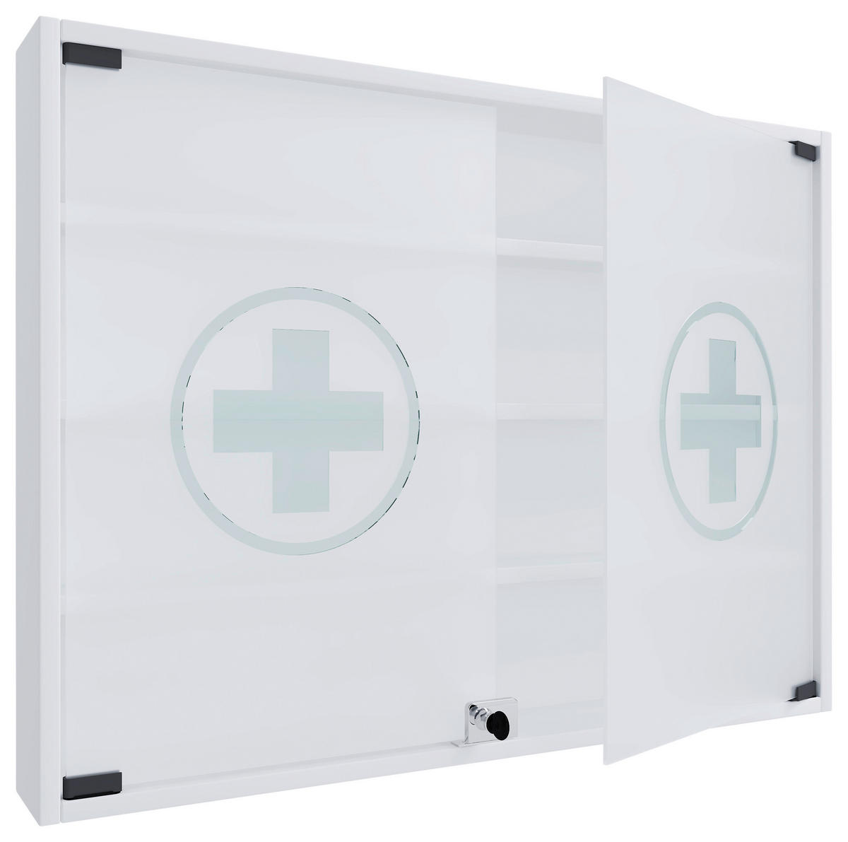 MEDIZINSCHRANK - Weiss, Modern, Glas/Holzwerkstoff (80/60/10cm) - MID.YOU