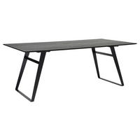 ESSTISCH Eiche massiv rechteckig Schwarz  - Schwarz, Design, Holz/Metall (180/100/77cm) - Musterring