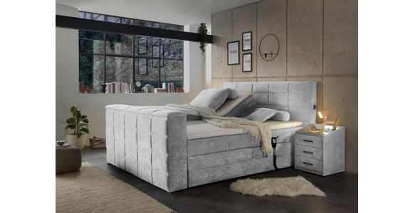 BOXSPRINGBETT 180/200 cm in Silberfarben - Silberfarben, KONVENTIONELL, Textil (180/200cm) - Carryhome