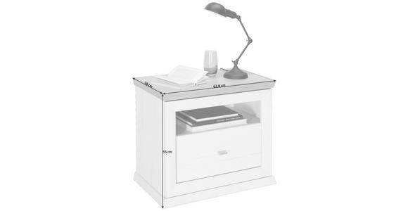NACHTKÄSTCHEN in Grau, Weiß - Weiß/Grau, LIFESTYLE, Holzwerkstoff/Metall (62,8/55/38cm) - Hom`in