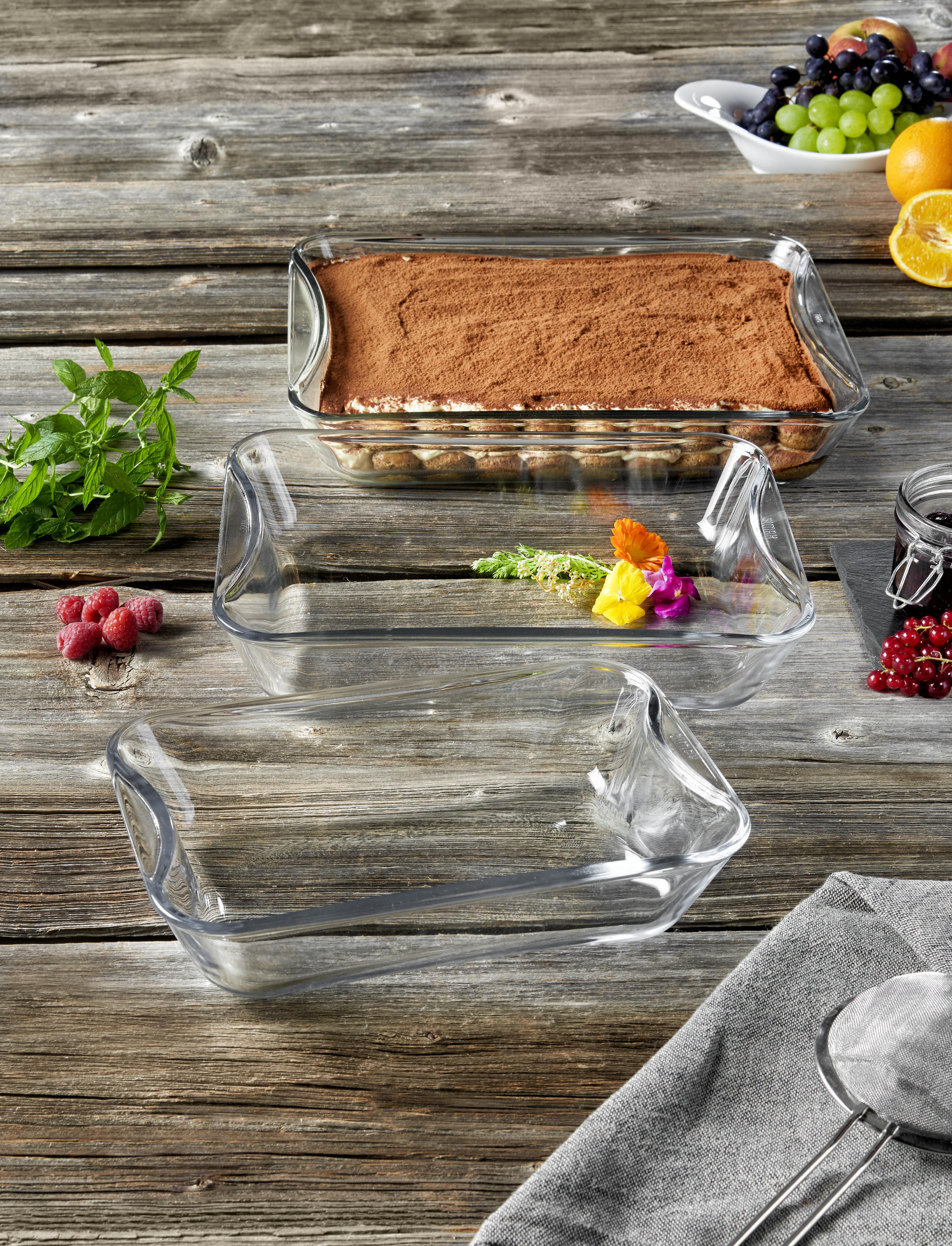 GRATÄNGFORM SET  3 delar  - transparent, Basics, glas - Homeware Profession.