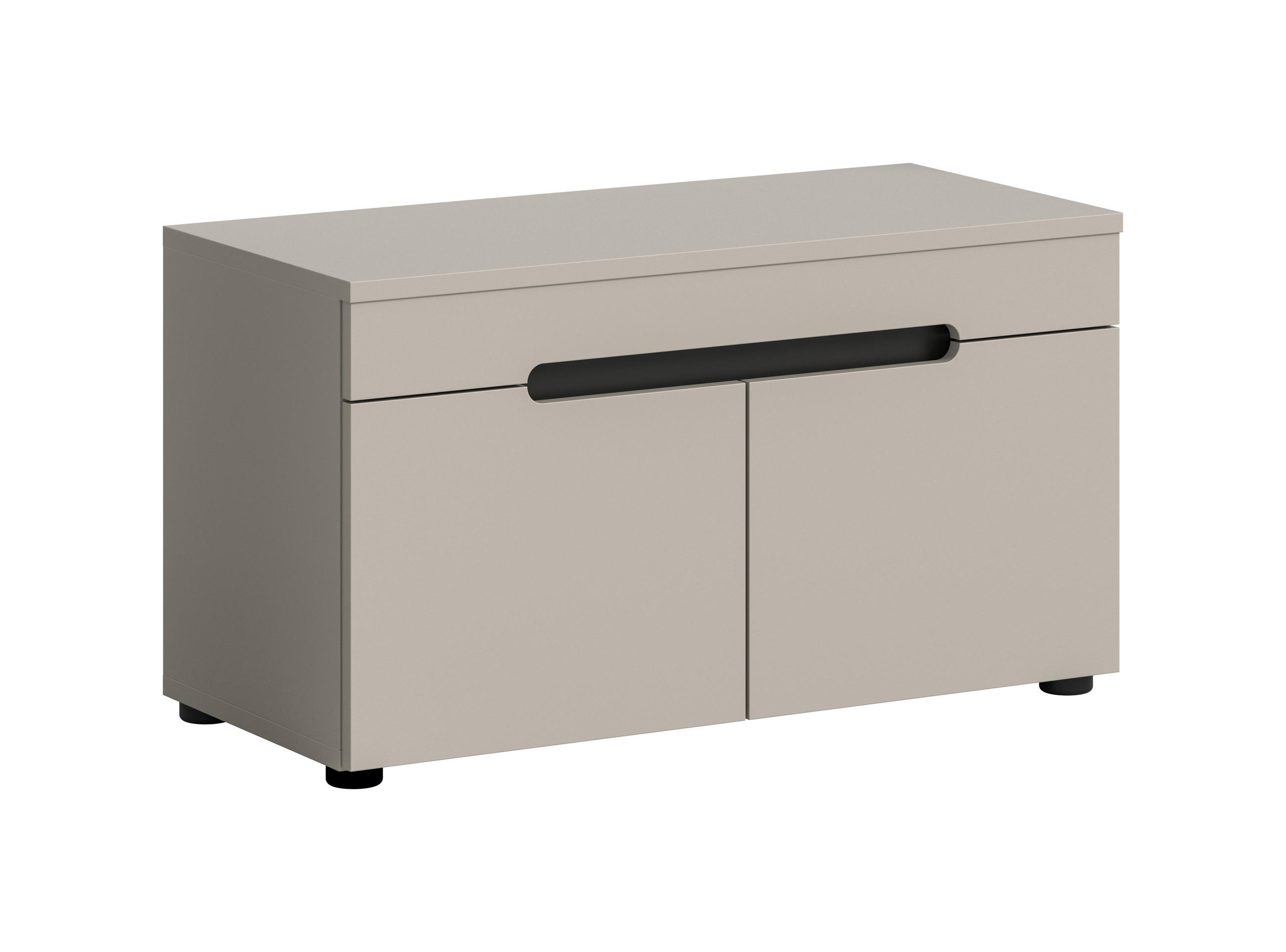 GARDEROBENBANK - Kaschmir/Schwarz, Design, Kunststoff (80/45/37cm) - MID.YOU