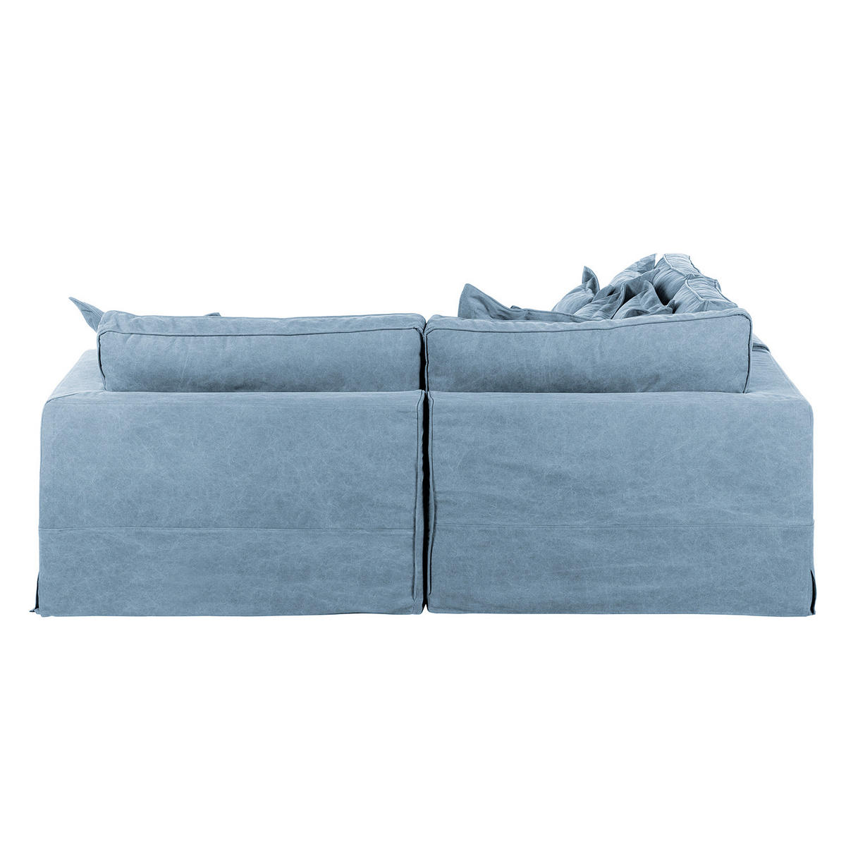 ECKSOFA STELLA Blau Webstoff Zierkissen, Rückenkissen  - Blau/Schwarz, Design, Kunststoff/Textil (238/222cm) - P & B