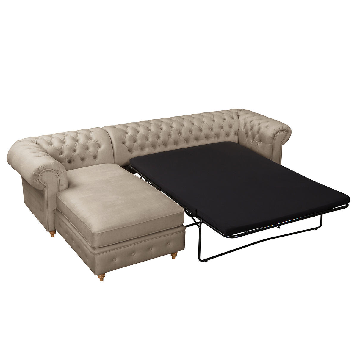 ECKSOFA Laura Taupe Mikrofaser  - Taupe/Creme, Design, Holz/Textil (182/284cm) - P & B