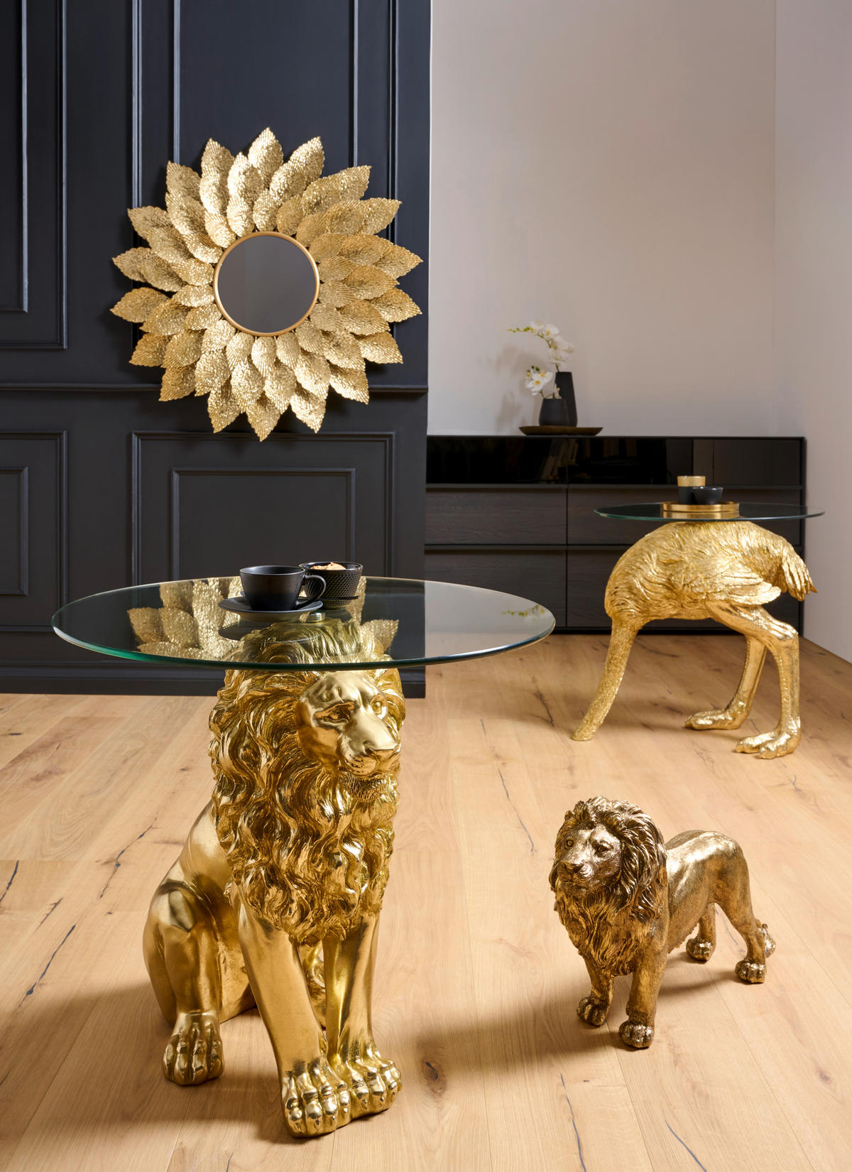 DEKOR OROSZLÁN - aranyszínű, Lifestyle, műanyag (54,5/16,5/34,5cm) - Ambia Home