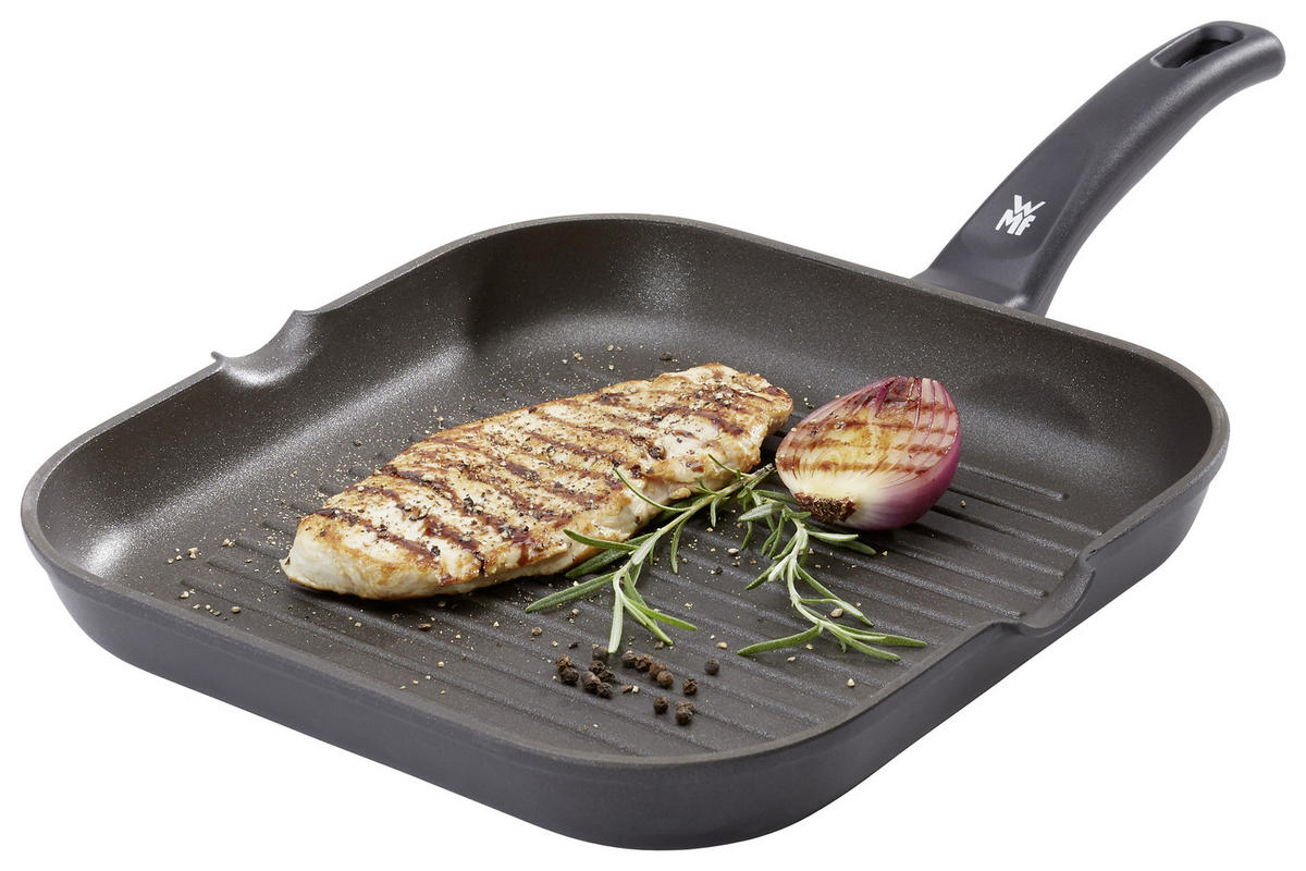 GRILLPFANNE 27/27 cm  - Schwarz, Basics, Metall (27/27cm) - WMF