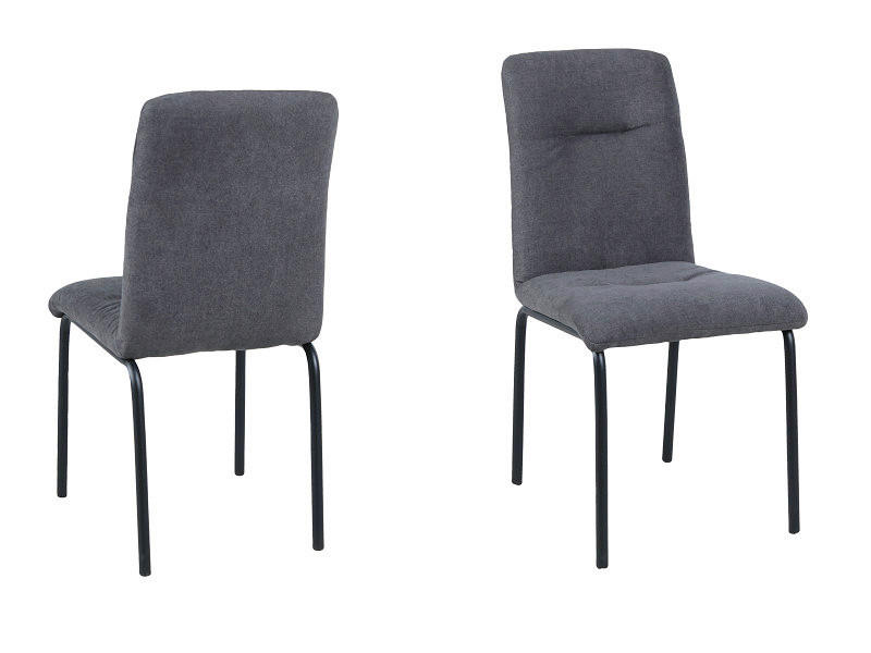 STUHL-SET 2 Stück  in Textil  - Dunkelgrau/Schwarz, Design, Textil/Metall (44,5/87/55,5cm) - Livetastic