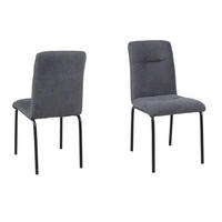 STUHL-SET 2 Stück  in Textil  - Dunkelgrau/Schwarz, Design, Textil/Metall (44,5/87/55,5cm) - Livetastic