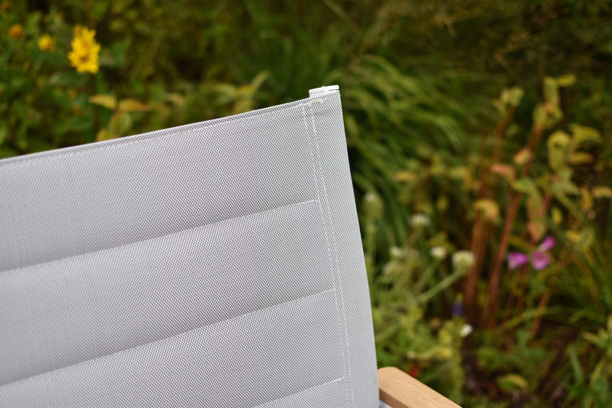 GARTENSTUHL-SET Aluminium Grau, Naturfarben, Weiß  - Naturfarben/Weiß, KONVENTIONELL, Kunststoff/Textil (56/90/64cm) - Gardenson