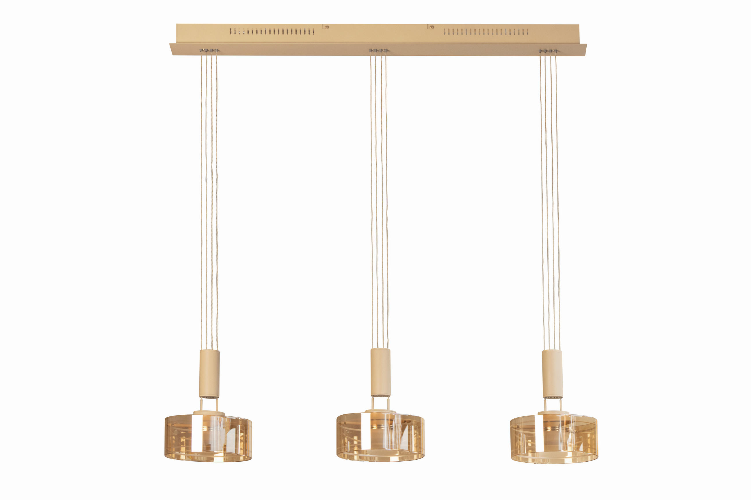 LED-HÄNGELEUCHTE 100/20/160 cm  - Sandfarben/Bernsteinfarben, Basics, Glas/Metall (100/20/160cm)