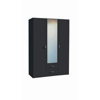 DREHTÜRENSCHRANK in Grau  - Silberfarben/Grau, Design, Glas/Holzwerkstoff (136/197/54cm) - Boxxx