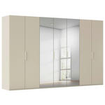 DREHTÜRENSCHRANK 350/223/61 cm,  in Champagner, 7-türig  - Champagner, Basics, Glas/Holzwerkstoff (350/223/61cm) - Novel