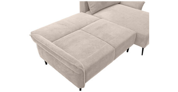 ECKSOFA Creme Chenille  - Creme/Schwarz, KONVENTIONELL, Textil/Metall (255/164cm) - Carryhome