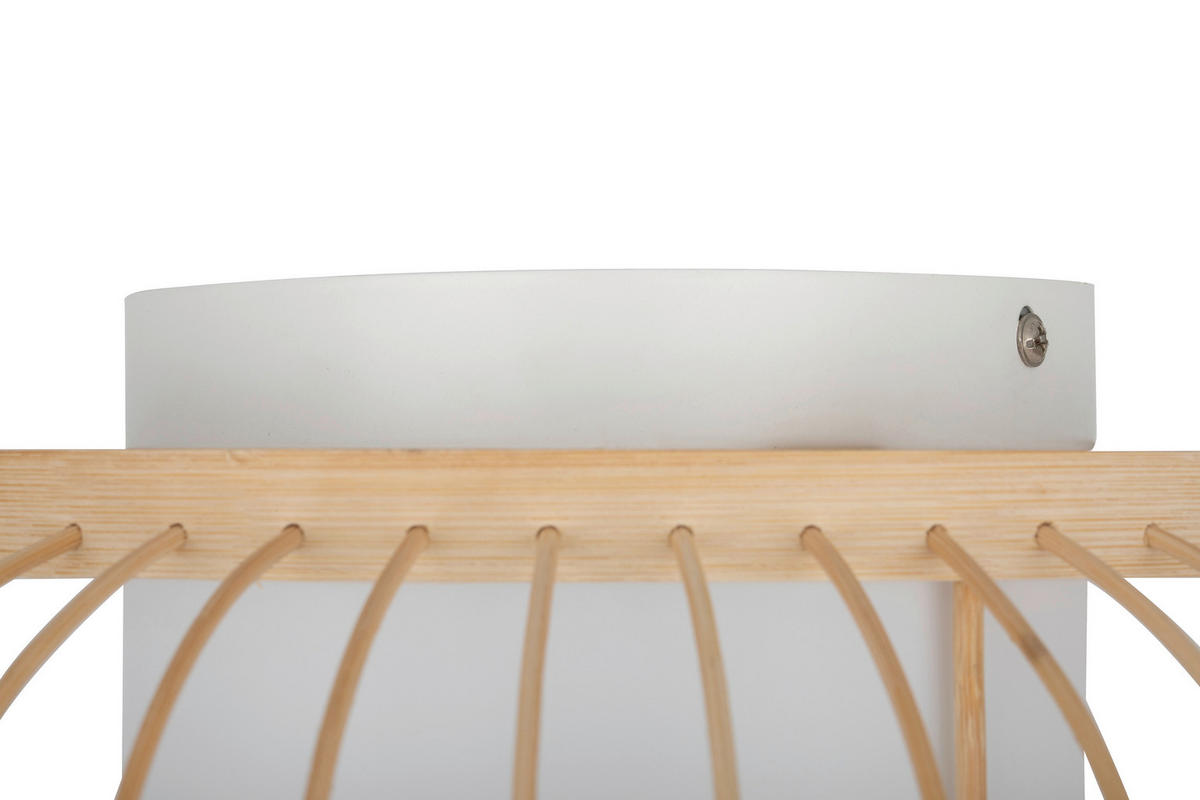 DECKENLEUCHTE 40/22,5 cm   - Hellgelb/Weiß, Design, Naturmaterialien/Kunststoff (40/22,5cm) - Collet's Monde