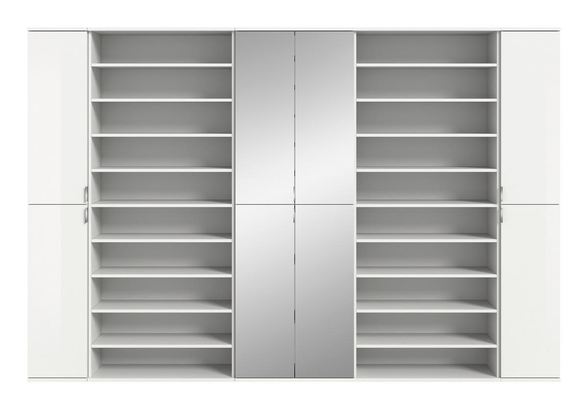 GARDEROBE 5-teilig 281/193/34 cm  - Weiss Hochglanz/Weiss, Design, Holzwerkstoff (281/193/34cm) - Livetastic