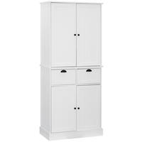 VYSOKÁ KOMODA, bílá, 76/178/40 cm - bílá/černá, Lifestyle, kov/kompozitní dřevo (76/178/40cm) - MID.YOU