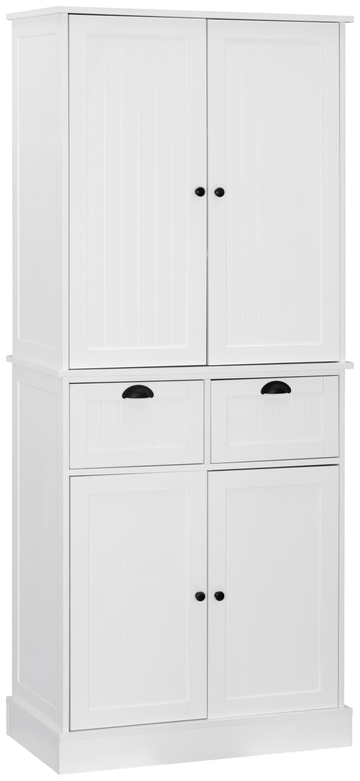 VYSOKÁ KOMODA, bílá, 76/178/40 cm - bílá/černá, Lifestyle, kov/kompozitní dřevo (76/178/40cm) - MID.YOU