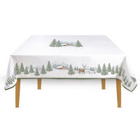 TISCHDECKE White Forest 180/145 cm  - Hellbraun/Pastellblau, Basics, Textil (180/145cm) - POZZI AND EASY LIFE