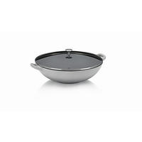WOK  - Hellgrau, KONVENTIONELL, Glas/Metall (36/10cm) - Kela