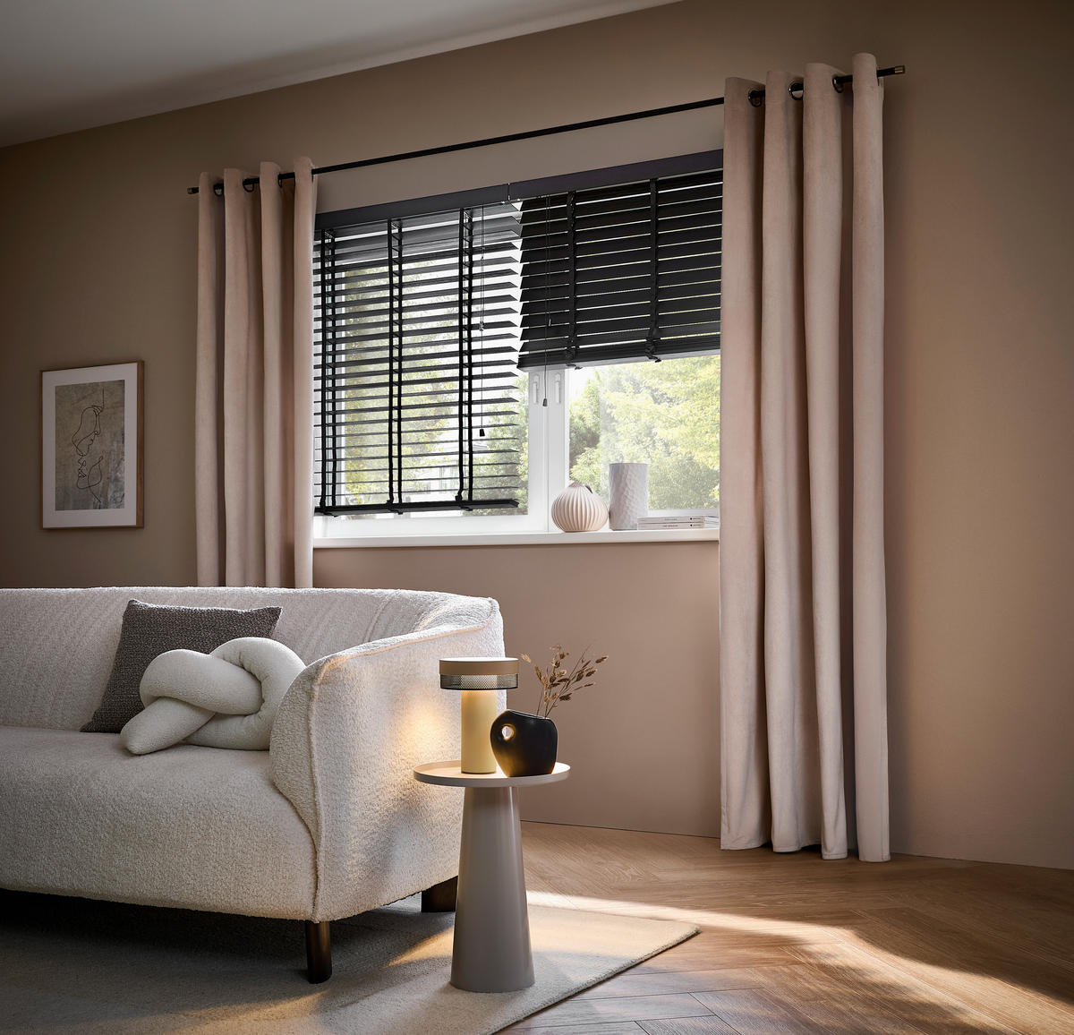 JALOUSIE  halbtransparent  75/130 cm    - Schwarz, Natur, Holz (75/130cm) - Homeware