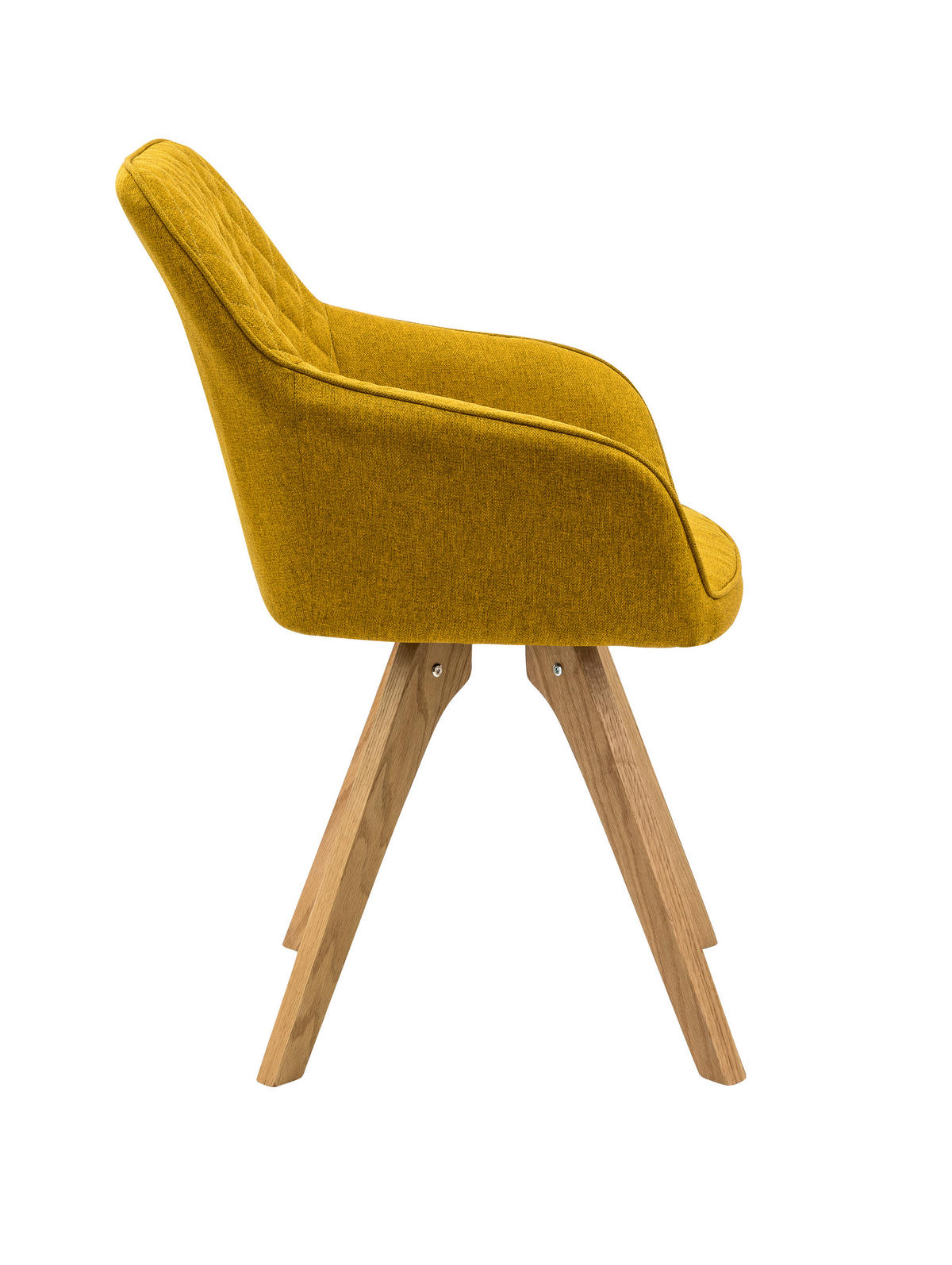 ARMLEHNSTUHL-SET 2 Stück  in Webstoff  - Currygelb/Naturfarben, MODERN, Holz/Textil (59/88/61cm) - Livetastic