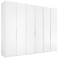 DREHTÜRENSCHRANK 298/222/63 cm,  in Weiß, 6-türig  - Alufarben/Weiß, Design, Holzwerkstoff/Metall (298/222/63cm) - Dieter Knoll