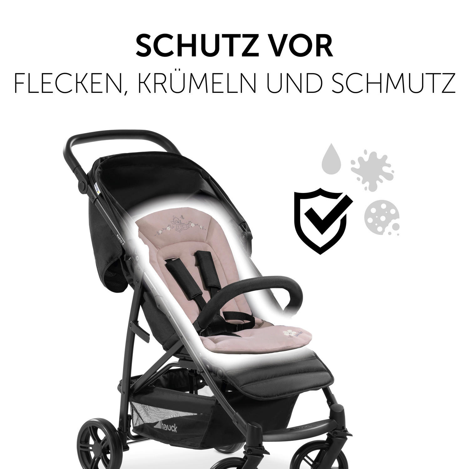 KINDERWAGENEINLAGE DISNEY BAMBI  - Altrosa, Trend, Kunststoff (70/37/3cm) - Hauck