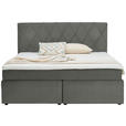 BOXSPRINGBETT 180/200 cm  in Hellgrau  - Hellgrau/Schwarz, Design, Kunststoff/Textil (180/200cm) - Xora