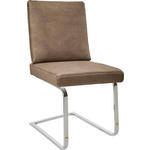 SCHWINGSTUHL  in Stahl Mikrofaser  - Taupe/Chromfarben, Design, Textil/Metall (46/92/60cm) - Dieter Knoll