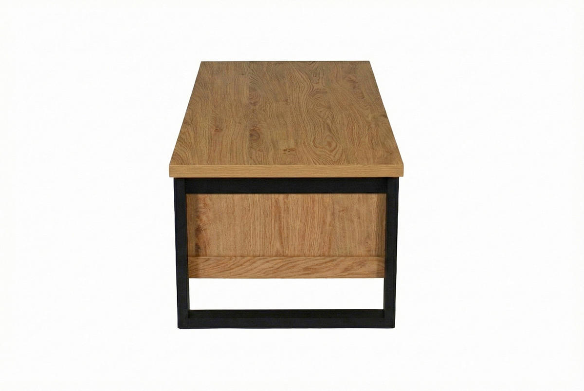 COUCHTISCH Schwarz, Eichefarben  - Eichefarben/Schwarz, KONVENTIONELL, Holzwerkstoff/Metall (108,5/54,8/43cm) - MID.YOU