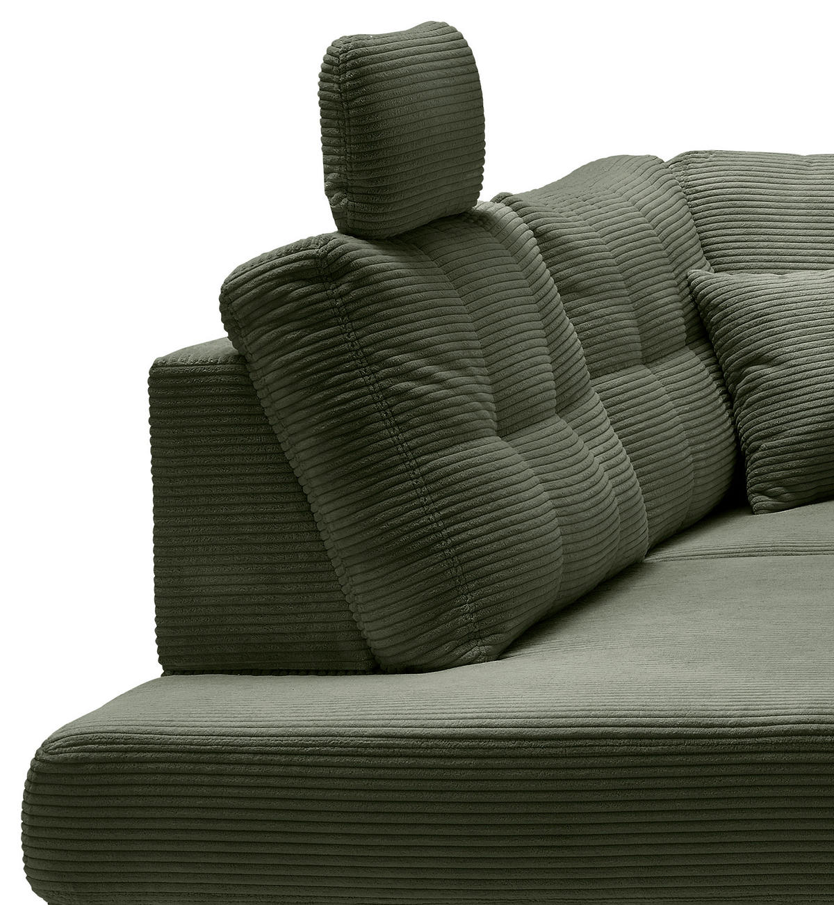 ECKSOFA in Cord Dunkelgrün  - Dunkelgrün/Naturfarben, Modern, Holz/Textil (206/274cm) - Livetastic