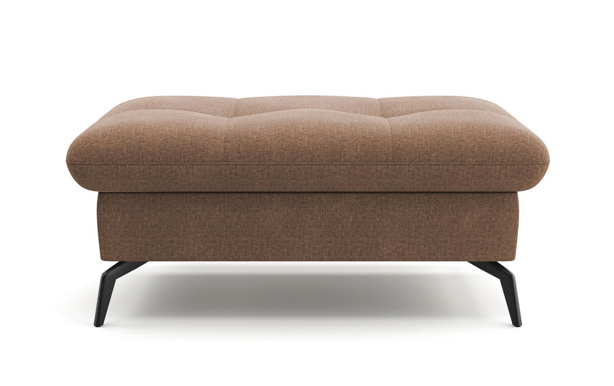HOCKER in Textil Hellbraun  - Hellbraun/Schwarz, Konventionell, Textil/Metall (102/47/69cm) - Sit & More