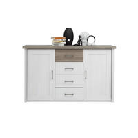 VISOKA KOMODA     bijela, boje pinije, boje tartuf hrasta  - bijela/boje pinije, Design, drvni materijal/metal (150/90/42cm) - Carryhome