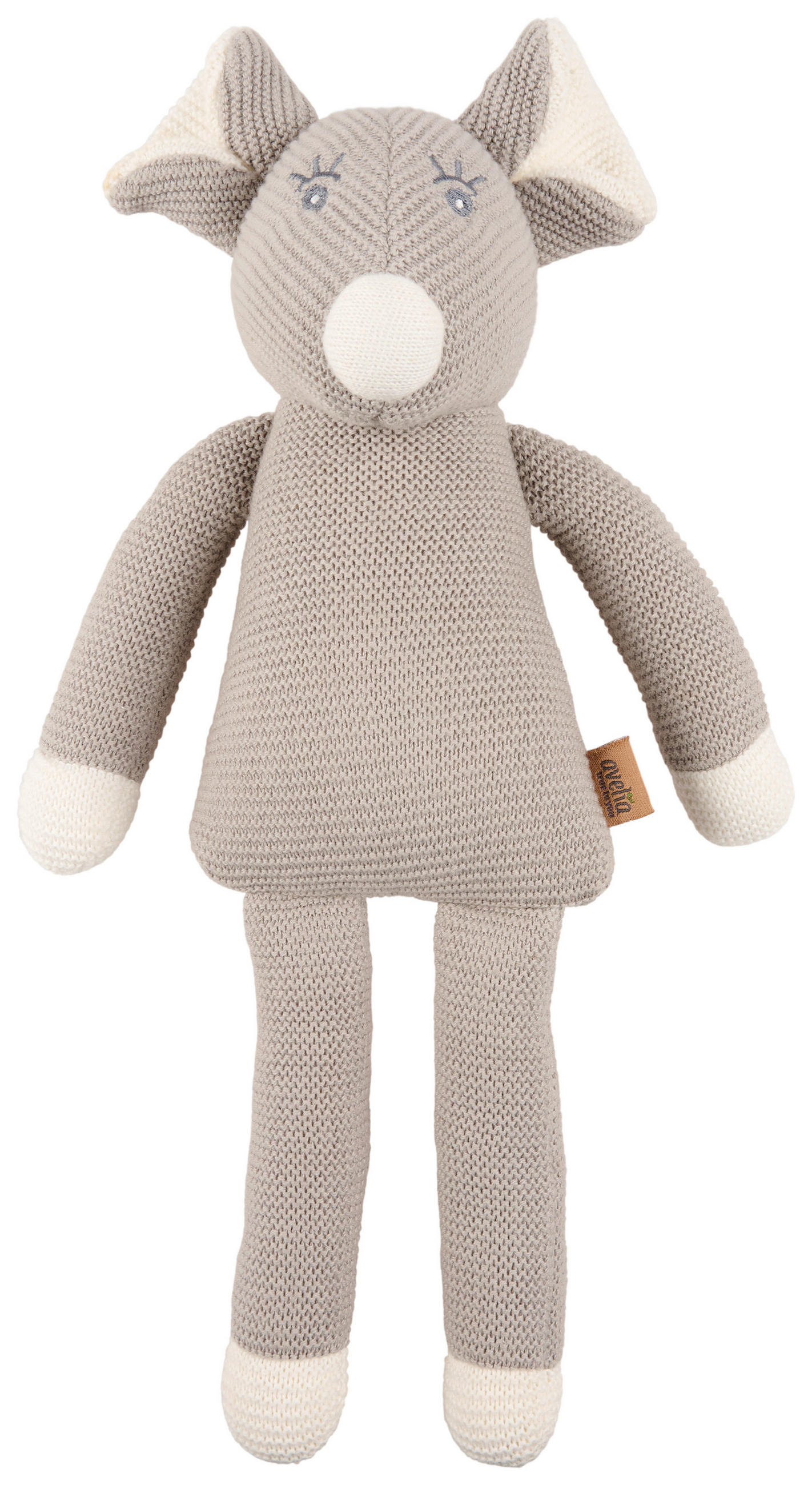 KUSCHELTIER  - Elfenbein/Silberfarben, Natur, Textil (12/35cm) - Avelia