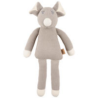 KUSCHELTIER  - Elfenbein/Silberfarben, Natur, Textil (12/35cm) - Avelia