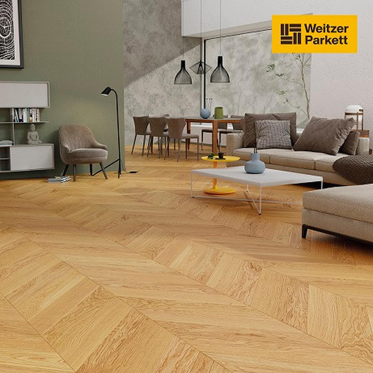 FISCHGRÄT Eiche natur Stab 750  per  m² - Eichefarben, Design, Holz (75/12,5/0,93cm) - Weitzer Parkett