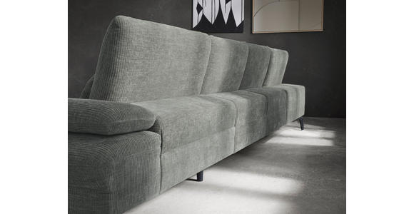 WOHNLANDSCHAFT in Webstoff Hellgrau - Hellgrau/Schwarz, Design, Textil/Metall (208/354/157cm) - Dieter Knoll