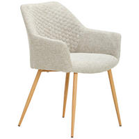 ARMLEHNSTUHL  in Eisen Webstoff  - Eichefarben/Beige, Konventionell, Holz/Textil (56,5/80/58cm) - Livetastic