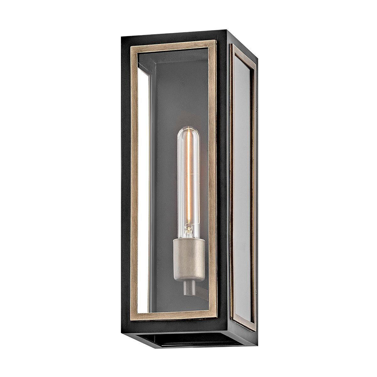 WANDLEUCHTE Shaw 38,1/14,9/15,1 cm  - Schwarz/Bronzefarben, KONVENTIONELL, Glas/Metall (38,1/14,9/15,1cm) - Elstead Lighting