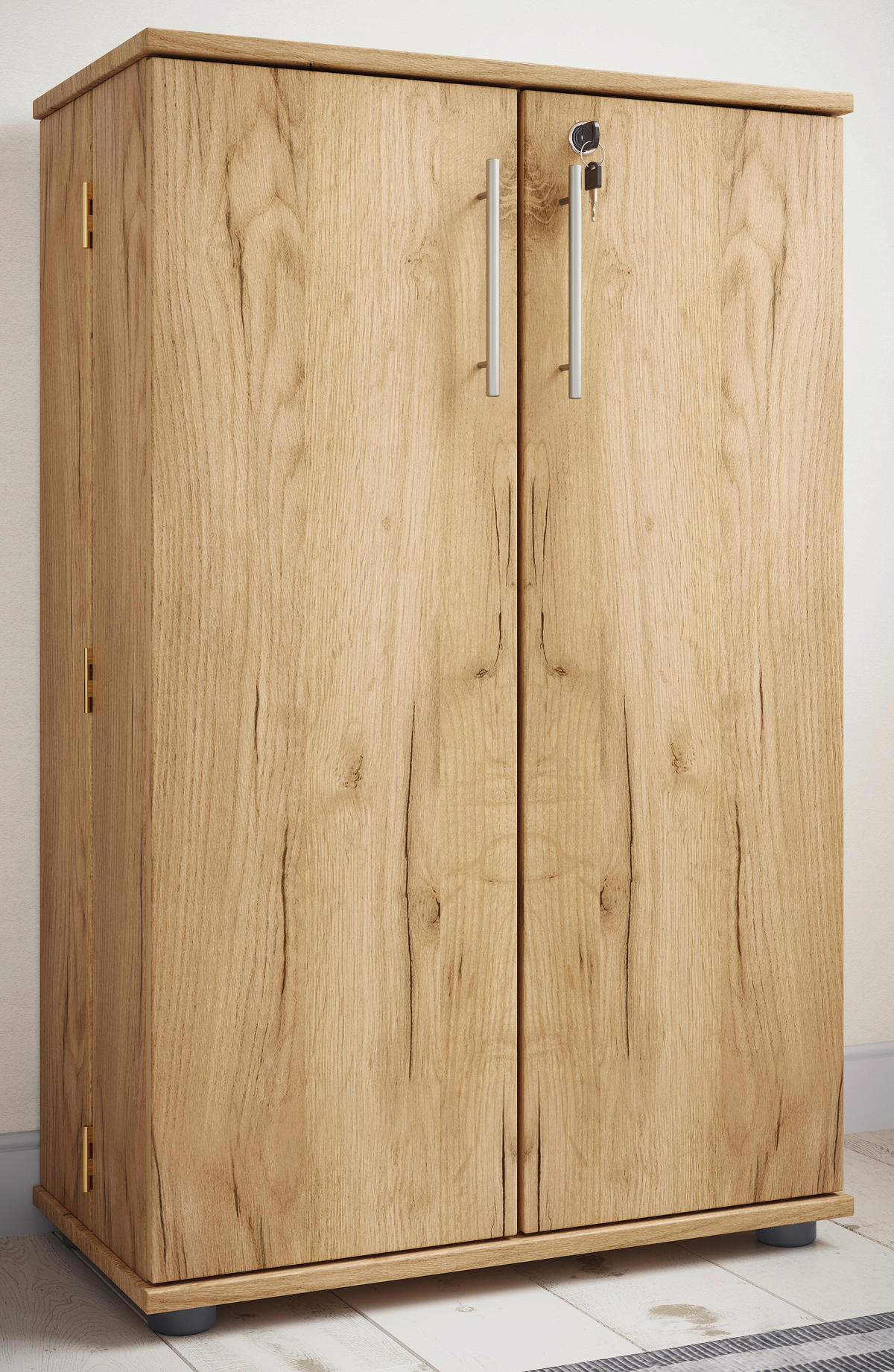 CD-REGAL Honigeiche  - Honigeiche/Schwarz, Design, Holzwerkstoff/Kunststoff (60/93/31cm) - MID.YOU