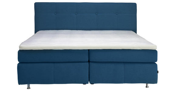 BOXSPRINGBETT 200/200 cm in Dunkelblau - Alufarben/Dunkelblau, KONVENTIONELL, Textil (200/200cm) - Dieter Knoll