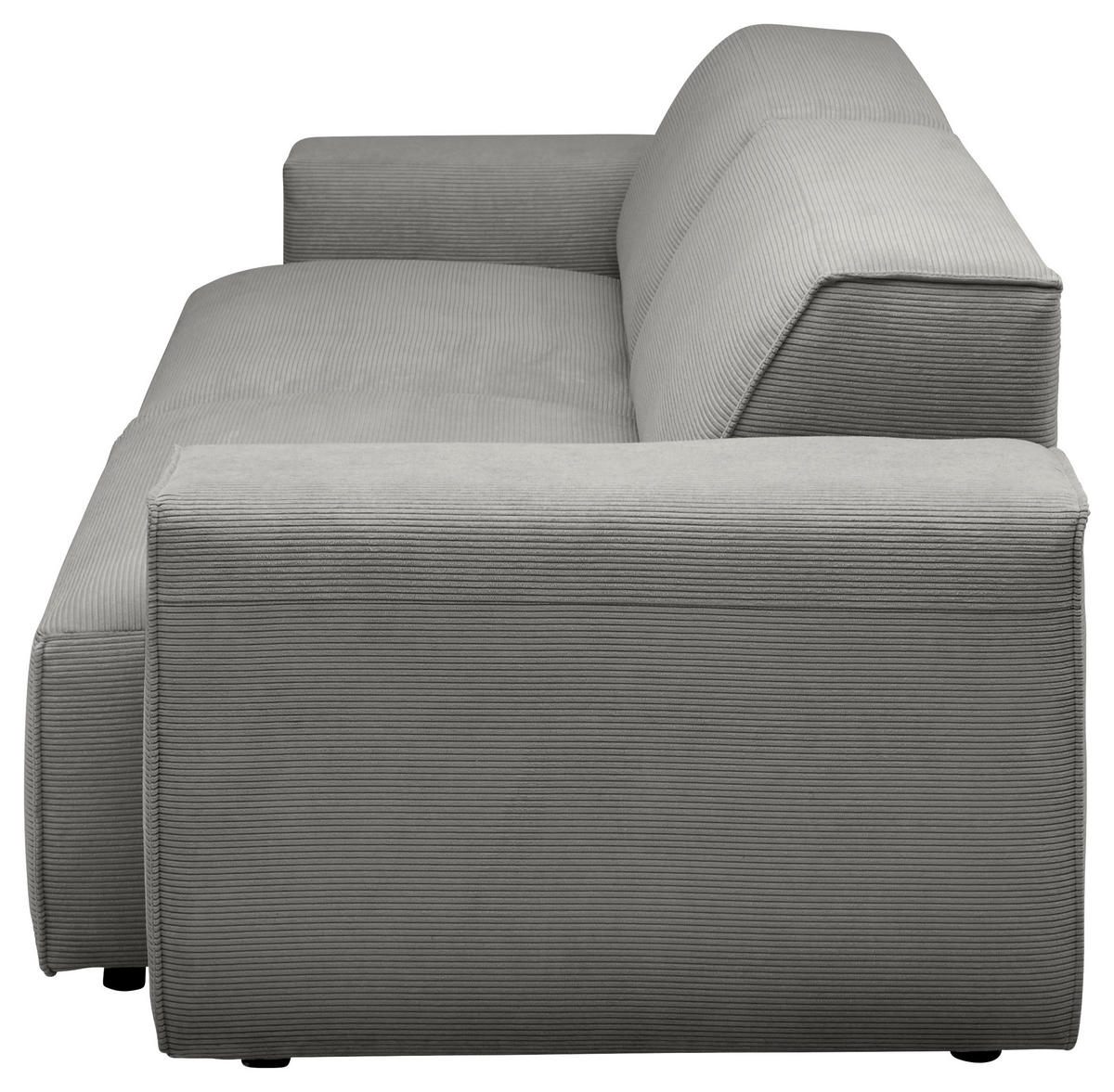 3-SITZER-SOFA Cord Grau  - Schwarz/Grau, Design, Kunststoff/Textil (236/71/101cm) - Pure Home Lifestyle