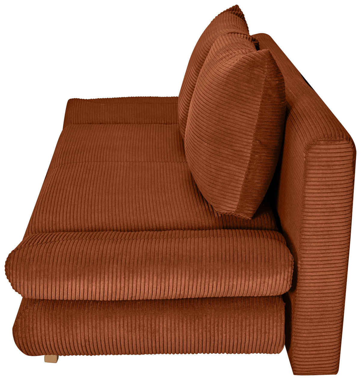 SCHLAFSOFA Cord Rostfarben  - Rostfarben/Buchefarben, KONVENTIONELL, Holz/Textil (200/75/85cm) - Carryhome