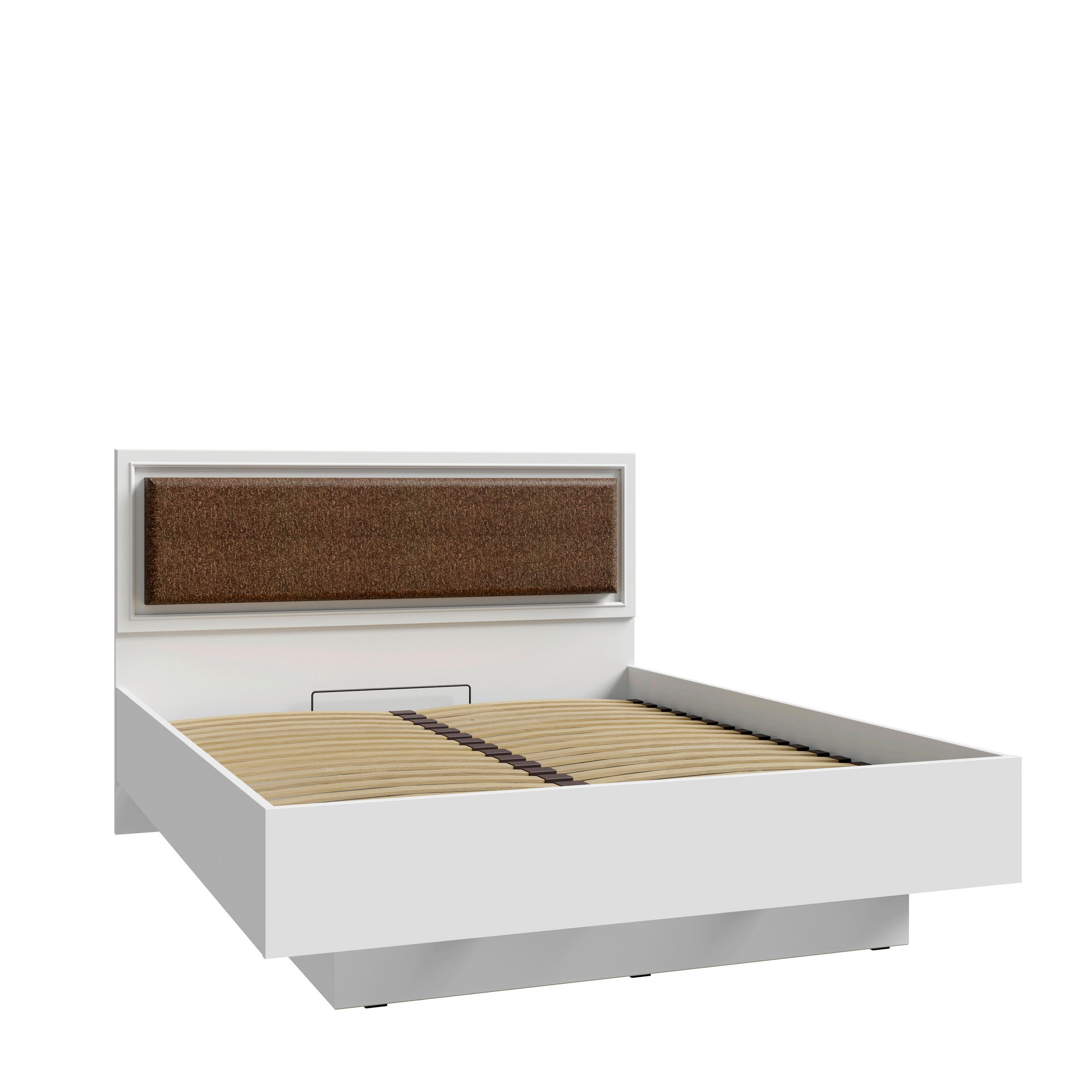 Pat, culoare lemn stejar, nămol, alb