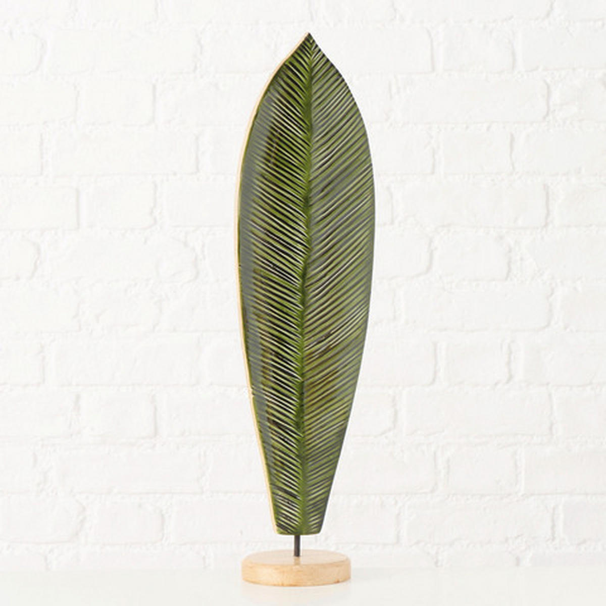 DEKOBLUME  - Dunkelgrün, Basics, Holz/Metall (17/12,5/63cm) - Boltze Home
