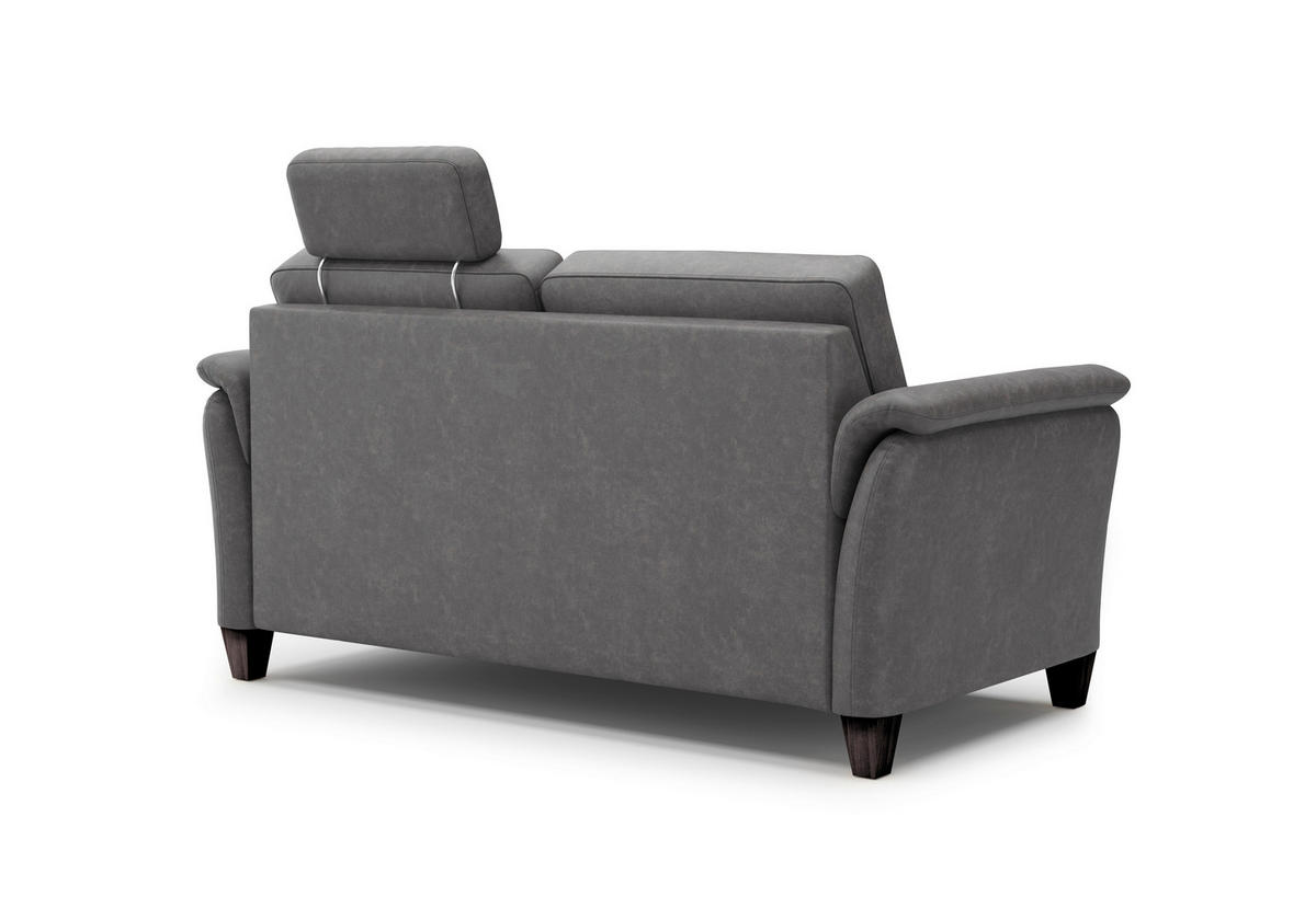 3-SITZER-SOFA Mikrofaser Anthrazit  - Wengefarben/Anthrazit, KONVENTIONELL, Holz/Textil (179/89/89cm) - Sit & More