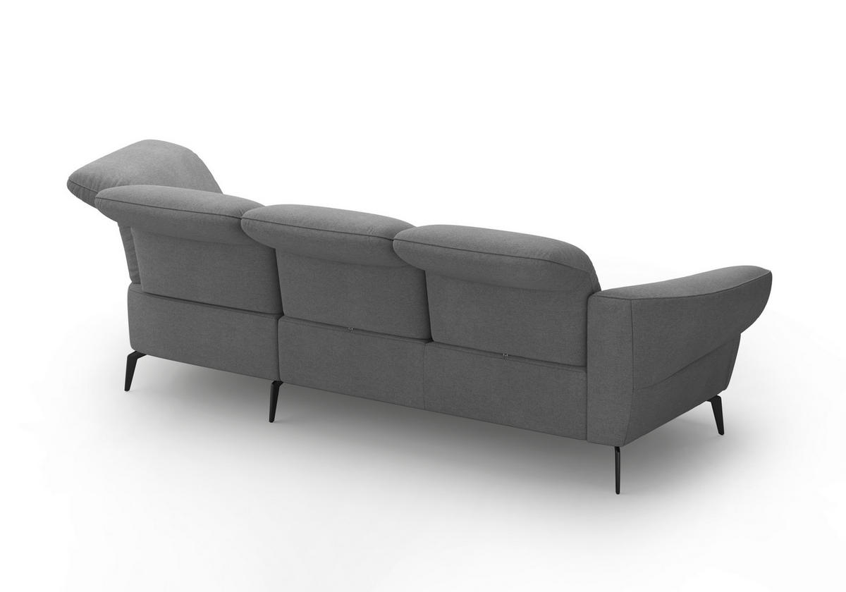 ECKSOFA DANCE E Grau Mikrofaser  - Schwarz/Grau, MODERN, Textil/Metall (313/208cm) - Sit & More