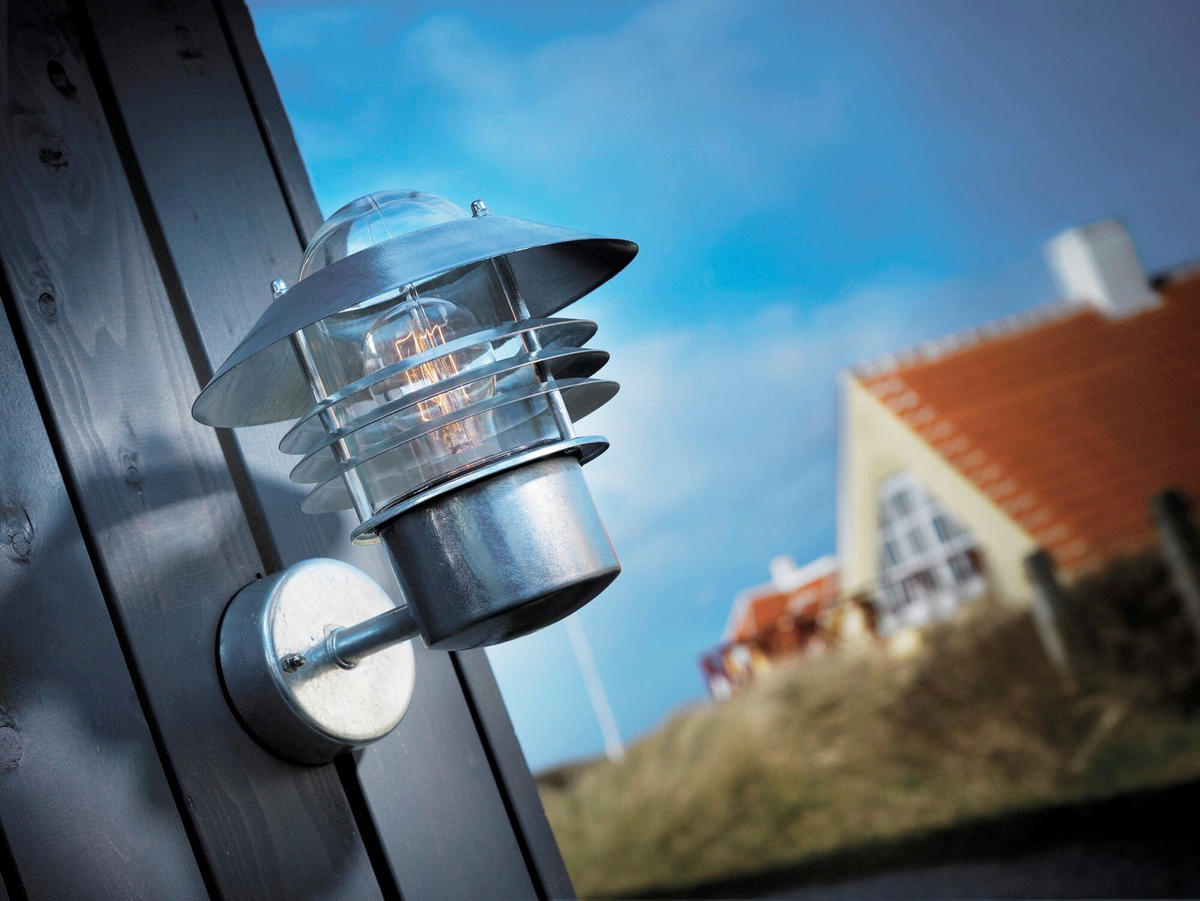 AUSSENWANDLEUCHTE Vejers 22/23 cm  - Zinkfarben, Design, Metall (22/23cm) - Nordlux