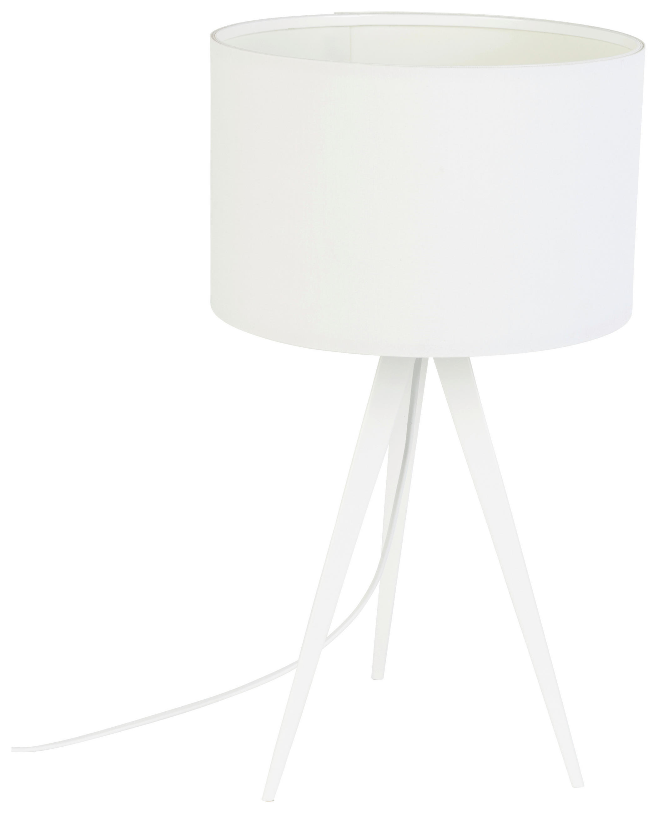 TISCHLEUCHTE - Weiß, Basics, Textil/Metall (28/51cm) - Zuiver