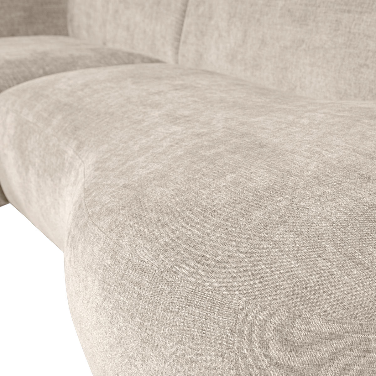 ECKSOFA einzeln stellbar  Polly Sandfarben Webstoff  - Sandfarben/Schwarz, Design, Kunststoff/Textil (150/275cm) - Livetastic